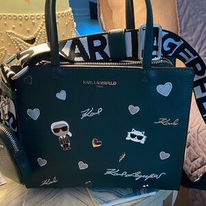 Karl Lagerfeld Green Tote Bag